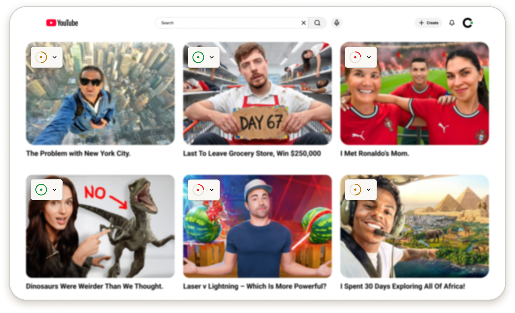 CrowdRead audience response signals on the YouTube homepage.